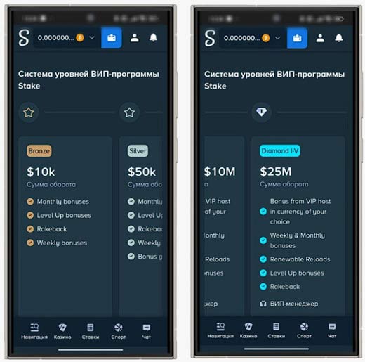 Программа лояльности в Stake Casino